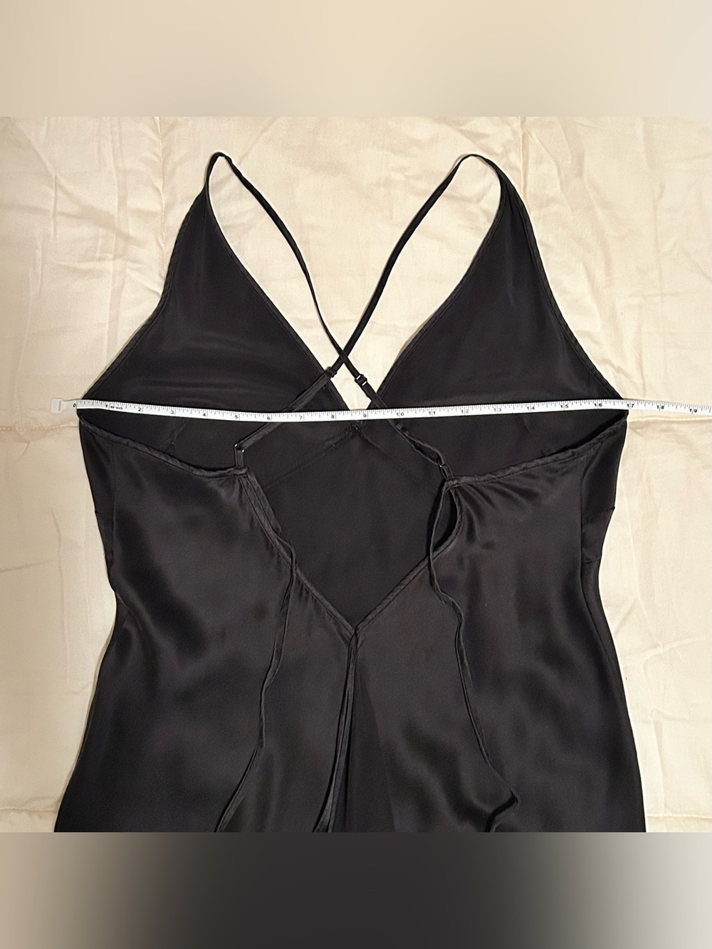 Victoria Secret silk maxi slip dress beaded drape back vintage medium - Picture 11 of 15